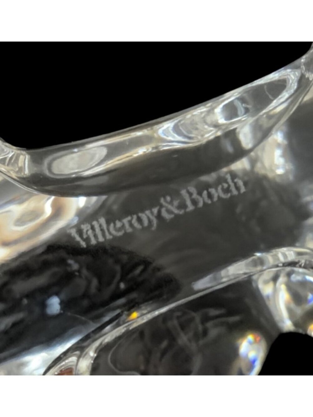 Villeroy & Boch Crystal Elephant Figurine Clear Glass Collectible Decor Trunk Up - Picture 8 of 9